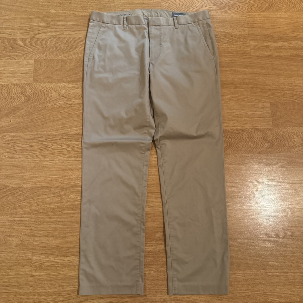 Bonobos Weekday Warrior Pant Mens Beige 35x30 (Act 36x30) Wednesday Slim Stretch